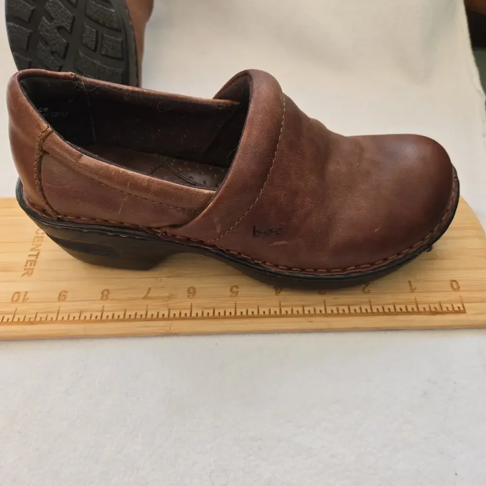 Boc Born Brown Leather Slip on Comfort Clogs ~ Size 6 M - GREAT SHAPE IN AND OUT